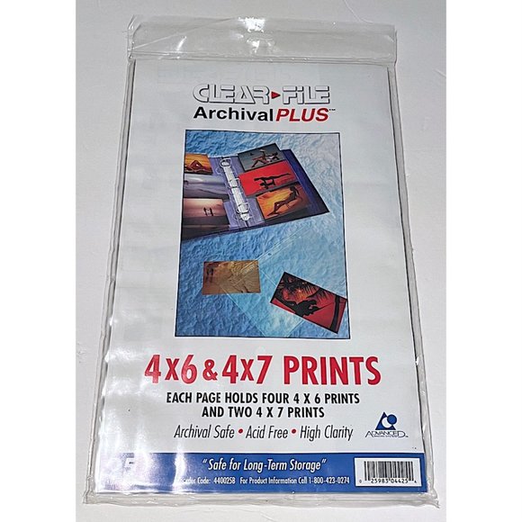 Clear File Archival Plus 4x6 & 4x7 Photo Pages: 2 Sets Avail (147 or 135 pages) - Picture 2 of 5